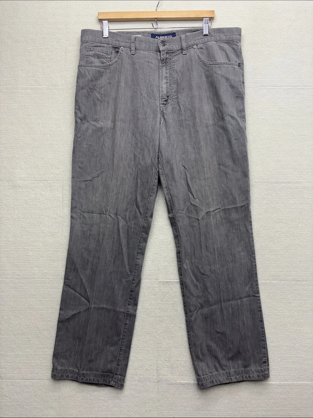 Alberto | comfort fit light denim Tommy 38X34 Men's Gray Straight-Leg Jeans